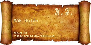 Mák Helén névjegykártya